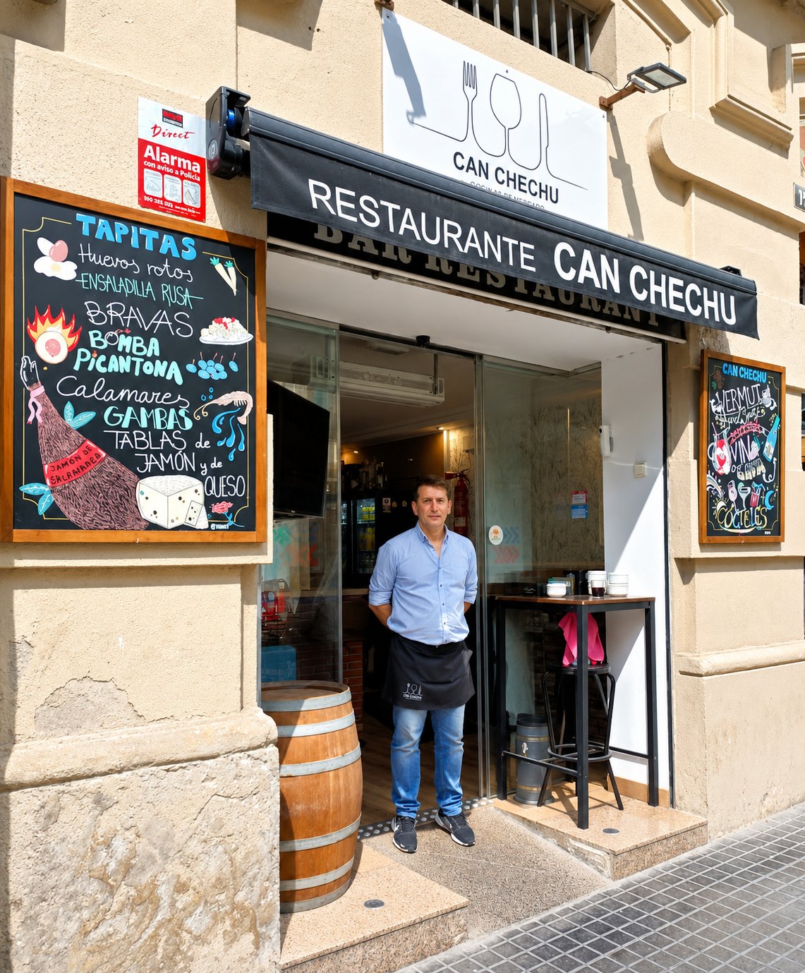 Fachada del restaurante Can Chechu en Barcelona